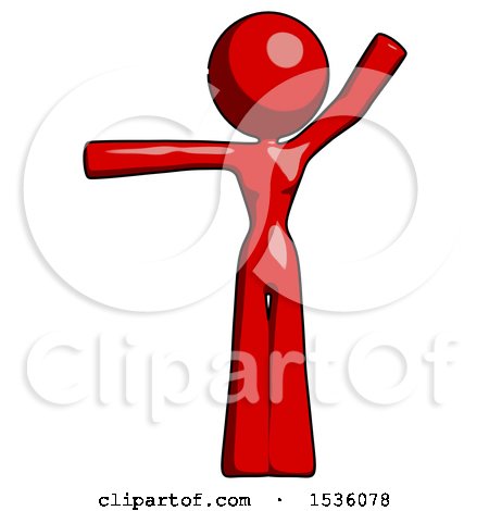 Red Design Mascot Woman Directing Traffic Left by Leo Blanchette