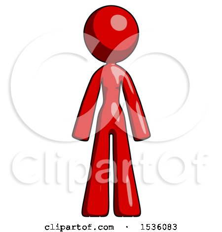 Red Design Mascot Woman Standing Facing Forward by Leo Blanchette