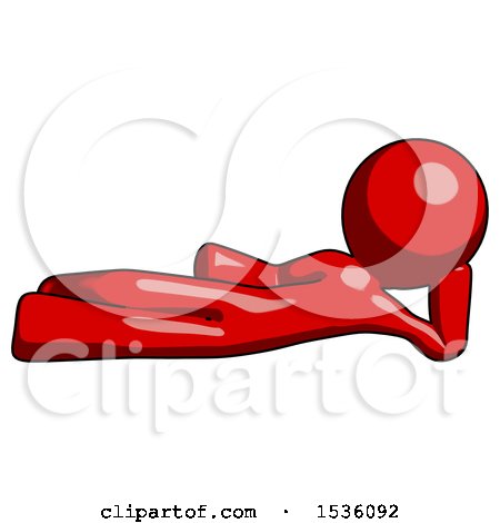 Red Design Mascot Man Reclined on Side by Leo Blanchette