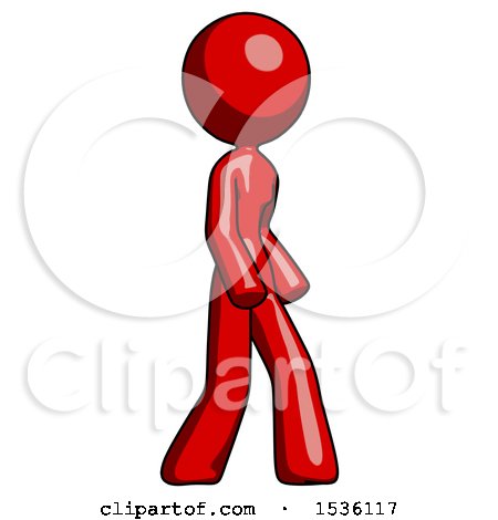 Red Design Mascot Woman Turned Right Front View by Leo Blanchette