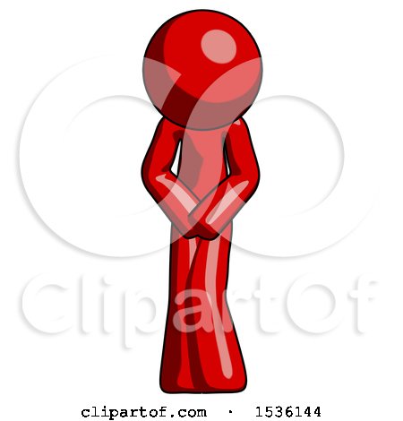 Red Design Mascot Bending over Hurt or Nautious by Leo Blanchette