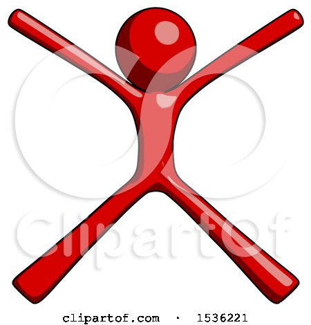 Red Design Mascot Man with Arms and Legs Stretched out by Leo Blanchette