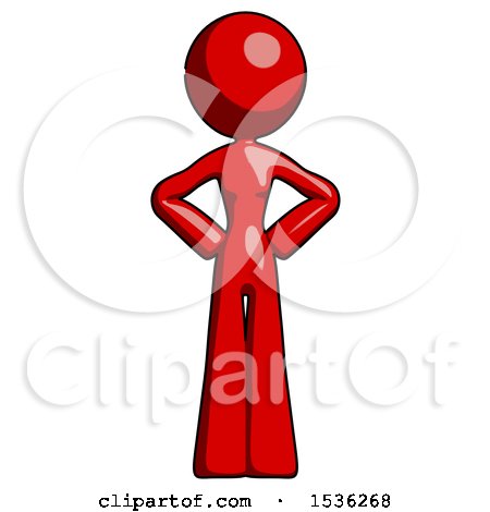 Red Design Mascot Woman Hands on Hips by Leo Blanchette