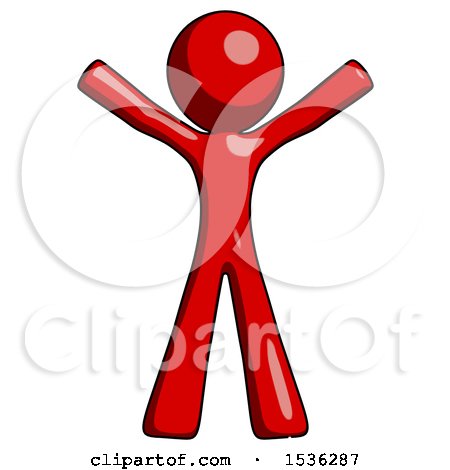 Red Design Mascot Man Surprise Pose, Arms and Legs out by Leo Blanchette