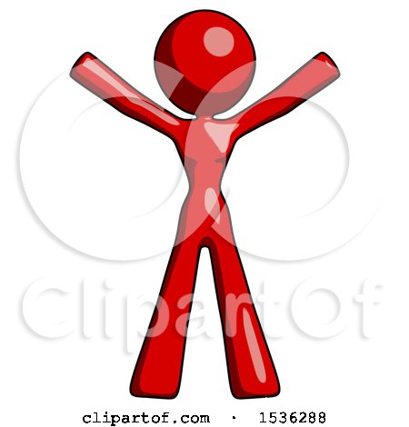 Red Design Mascot Woman Surprise Pose, Arms and Legs out by Leo Blanchette