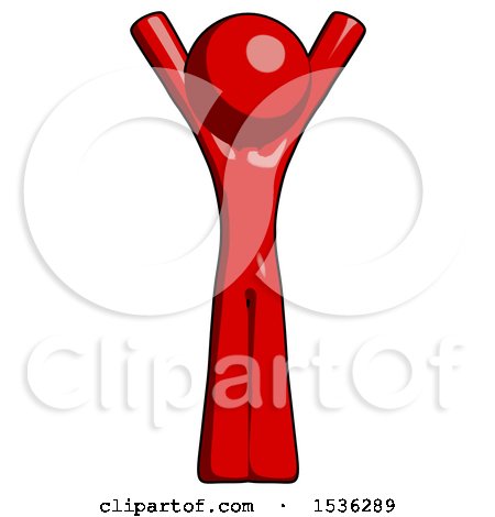 Red Design Mascot Man Hands up by Leo Blanchette