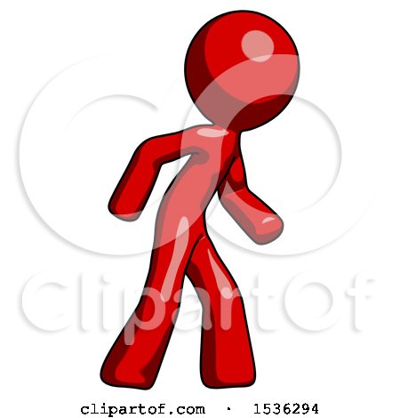 Red Design Mascot Man Suspense Action Pose Facing Right by Leo Blanchette