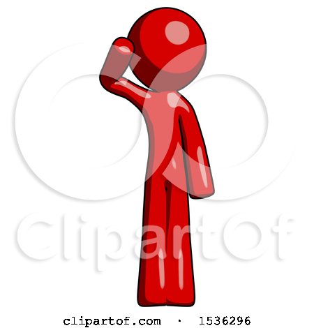 Red Design Mascot Man Soldier Salute Pose by Leo Blanchette