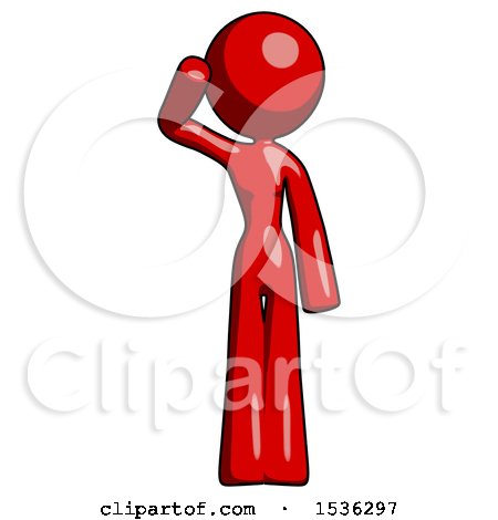 Red Design Mascot Woman Soldier Salute Pose by Leo Blanchette