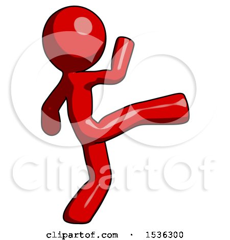 Red Design Mascot Man Kick Pose by Leo Blanchette