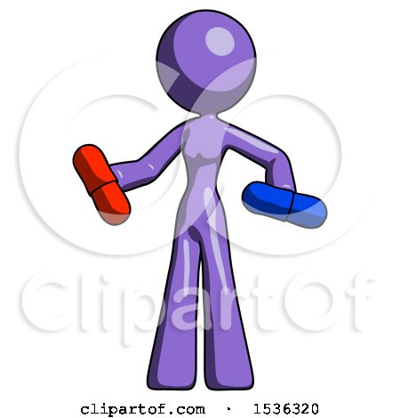 Purple Design Mascot Woman Red Pill or Blue Pill Concept by Leo Blanchette