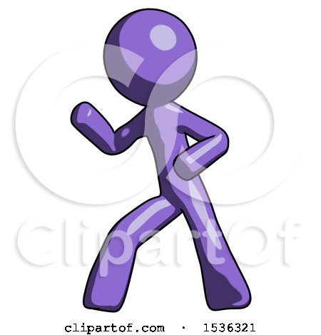 Purple Design Mascot Man Martial Arts Defense Pose Left by Leo Blanchette