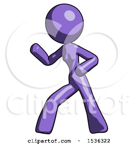 Purple Design Mascot Woman Martial Arts Defense Pose Left by Leo Blanchette