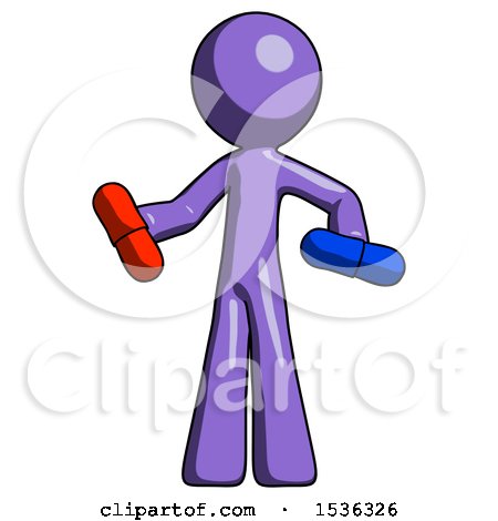 Purple Design Mascot Man Red Pill or Blue Pill Concept by Leo Blanchette
