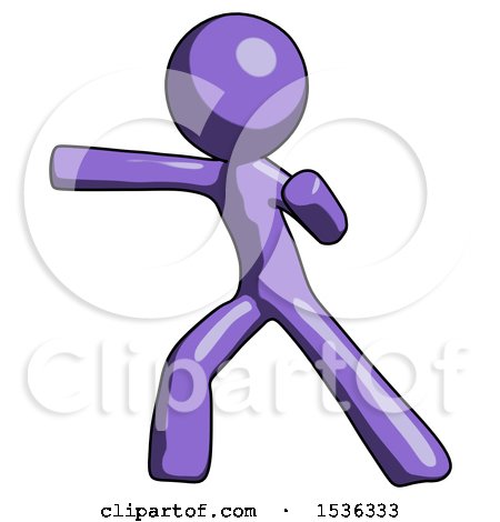 Purple Design Mascot Man Martial Arts Punch Left by Leo Blanchette
