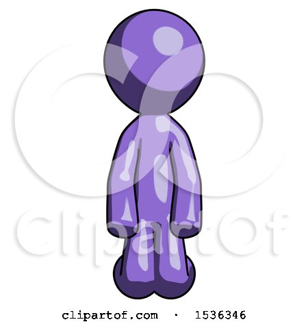 Purple Design Mascot Man Kneeling Front Pose by Leo Blanchette