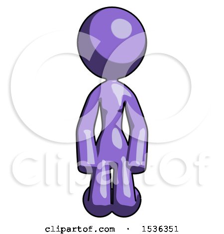 Purple Design Mascot Woman Kneeling Front Pose by Leo Blanchette