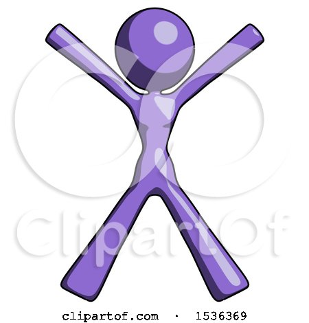 Purple Design Mascot Woman Jumping or Flailing by Leo Blanchette