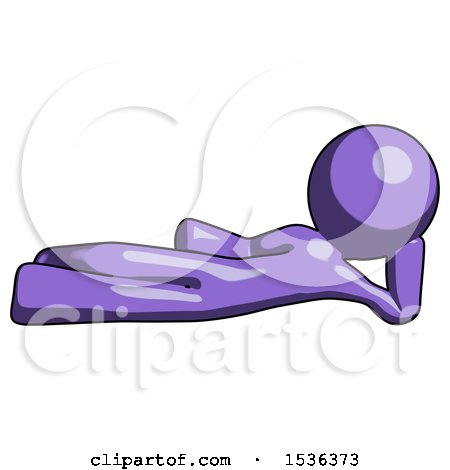 Purple Design Mascot Man Reclined on Side by Leo Blanchette