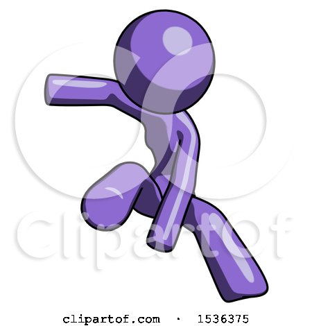 Purple Design Mascot Woman Action Hero Jump Pose by Leo Blanchette