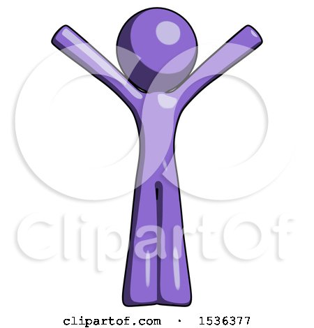 Purple Design Mascot Man with Arms out Joyfully by Leo Blanchette