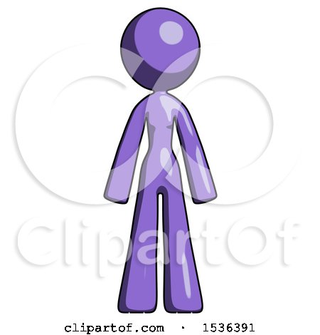 Purple Design Mascot Woman Standing Facing Forward by Leo Blanchette