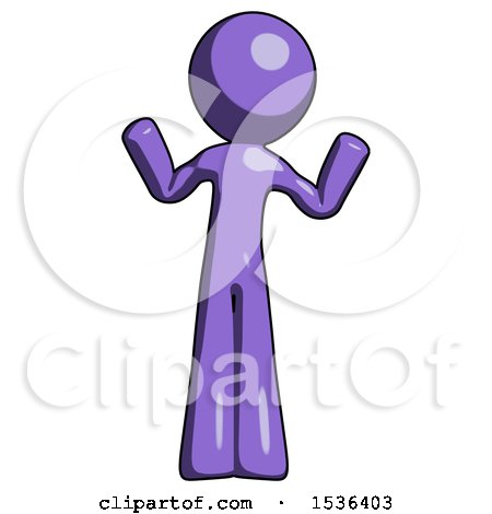 Purple Design Mascot Man Shrugging Confused by Leo Blanchette