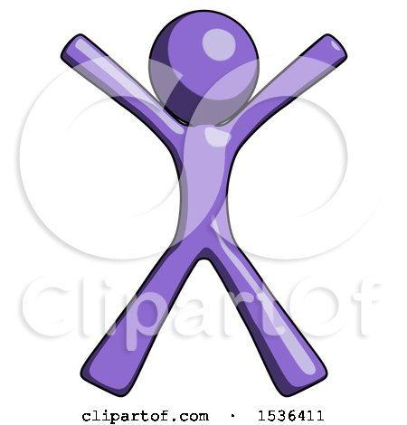 Purple Design Mascot Man Jumping or Flailing by Leo Blanchette