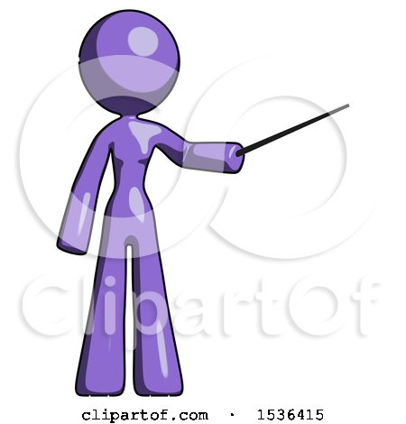Purple Design Mascot Woman Teacher or Conductor with Stick or Baton Directing by Leo Blanchette