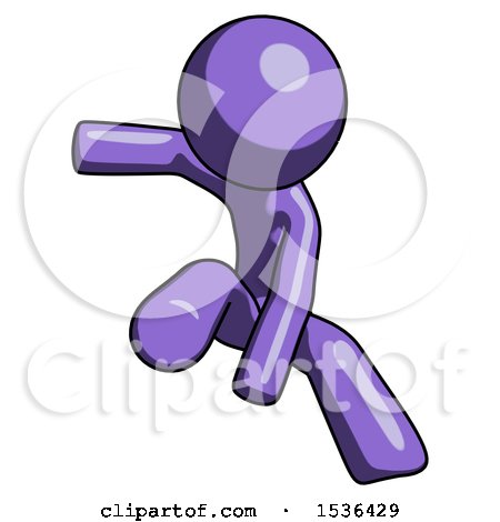 Purple Design Mascot Man Action Hero Jump Pose by Leo Blanchette
