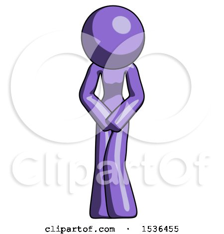 Purple Design Mascot Female Bending over Sick or in Pain by Leo Blanchette