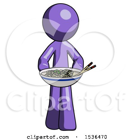 Purple Design Mascot Man Serving or Presenting Noodles by Leo Blanchette