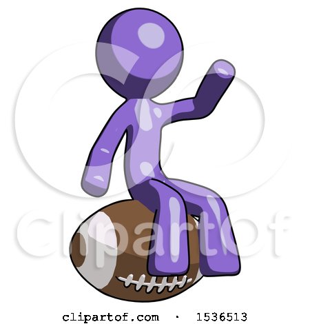 Purple Design Mascot Man Sitting on Giant Football by Leo Blanchette