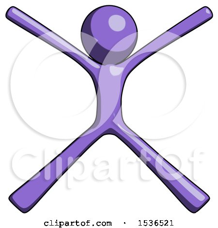 Purple Design Mascot Man with Arms and Legs Stretched out by Leo Blanchette