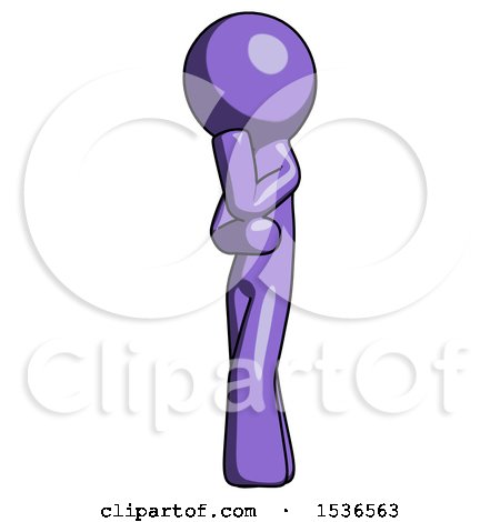 Purple Design Mascot Man Thinking, Wondering, or Pondering by Leo Blanchette