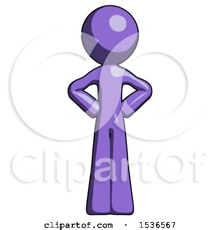 Purple Design Mascot Man Hands on Hips by Leo Blanchette