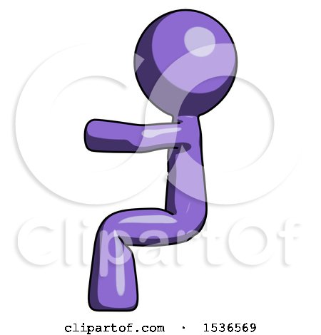 Purple Design Mascot Man Sitting or Driving Position by Leo Blanchette