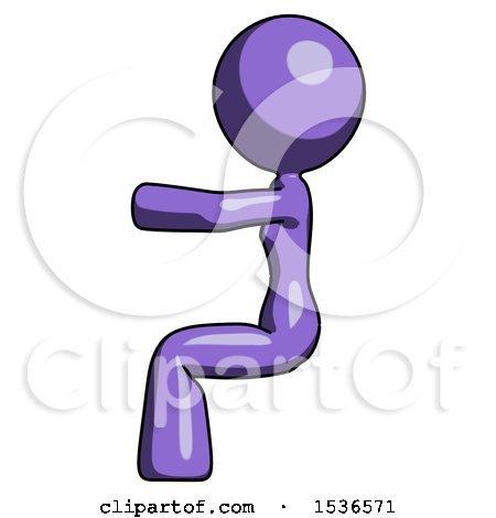 Purple Design Mascot Woman in Sitting or Driving Position by Leo Blanchette