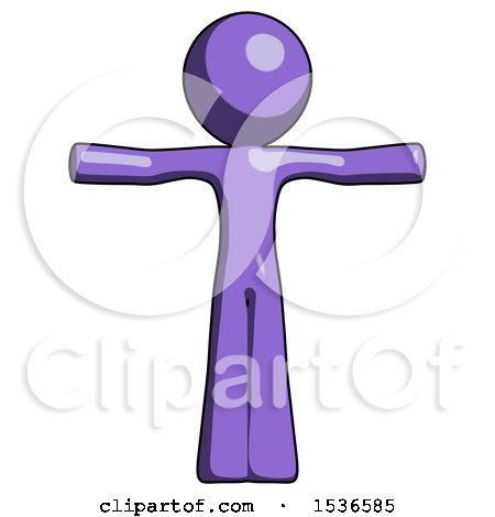 Purple Design Mascot Man T-Pose Arms up Standing by Leo Blanchette