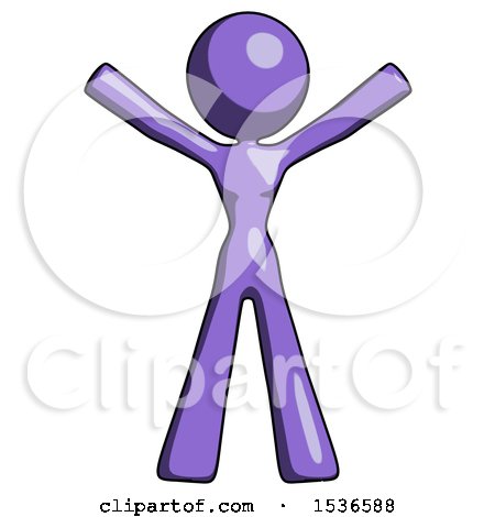 Purple Design Mascot Woman Surprise Pose, Arms and Legs out by Leo Blanchette