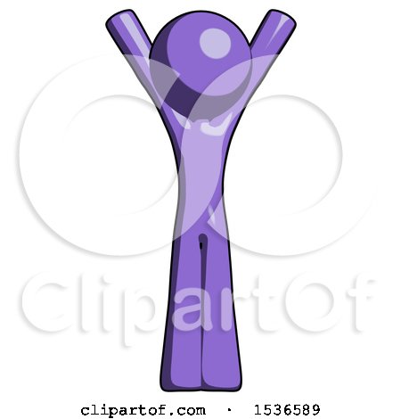 Purple Design Mascot Man Hands up by Leo Blanchette