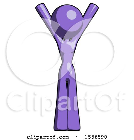 Purple Design Mascot Woman Hands up by Leo Blanchette