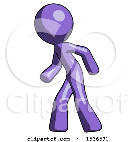 Purple Design Mascot Man Suspense Action Pose Facing Left by Leo Blanchette