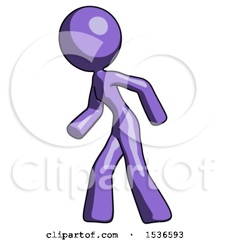 Purple Design Mascot Woman Suspenseaction Pose Facing Left by Leo Blanchette