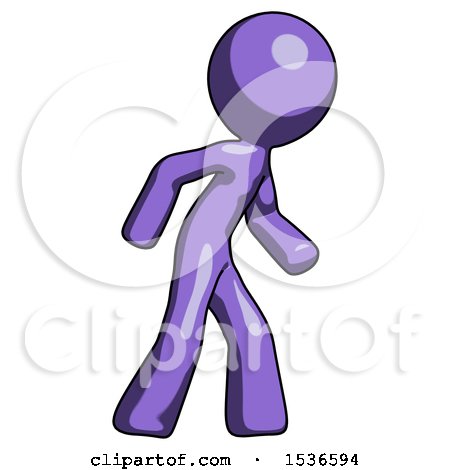 Purple Design Mascot Man Suspense Action Pose Facing Right by Leo Blanchette