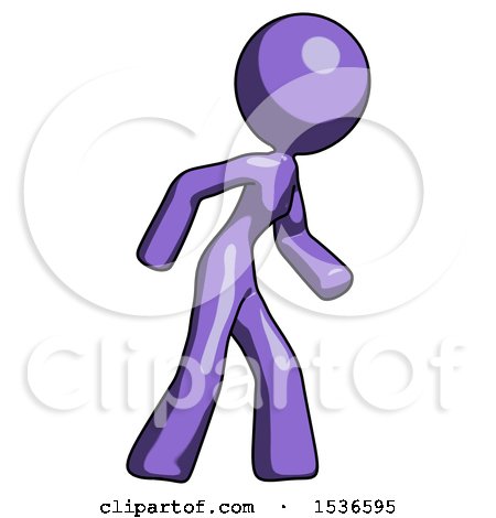 Purple Design Mascot Woman Suspense Action Pose Facing Right by Leo Blanchette