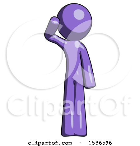 Purple Design Mascot Man Soldier Salute Pose by Leo Blanchette