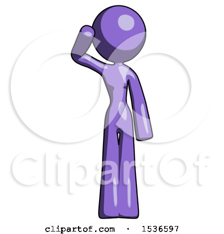 Purple Design Mascot Woman Soldier Salute Pose by Leo Blanchette