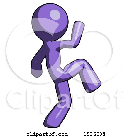 Purple Design Mascot Man Kick Pose Start by Leo Blanchette