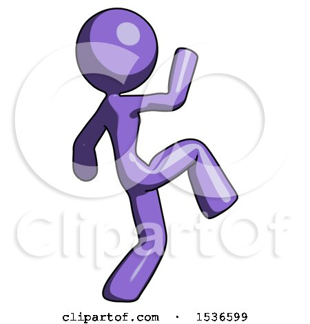 Purple Design Mascot Woman Kick Pose Start by Leo Blanchette
